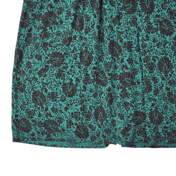 J Jill Midi Dress sz L Women Floral Hunter Green Long Sleeve Cottagecore Prairie - Picture 16 of 16